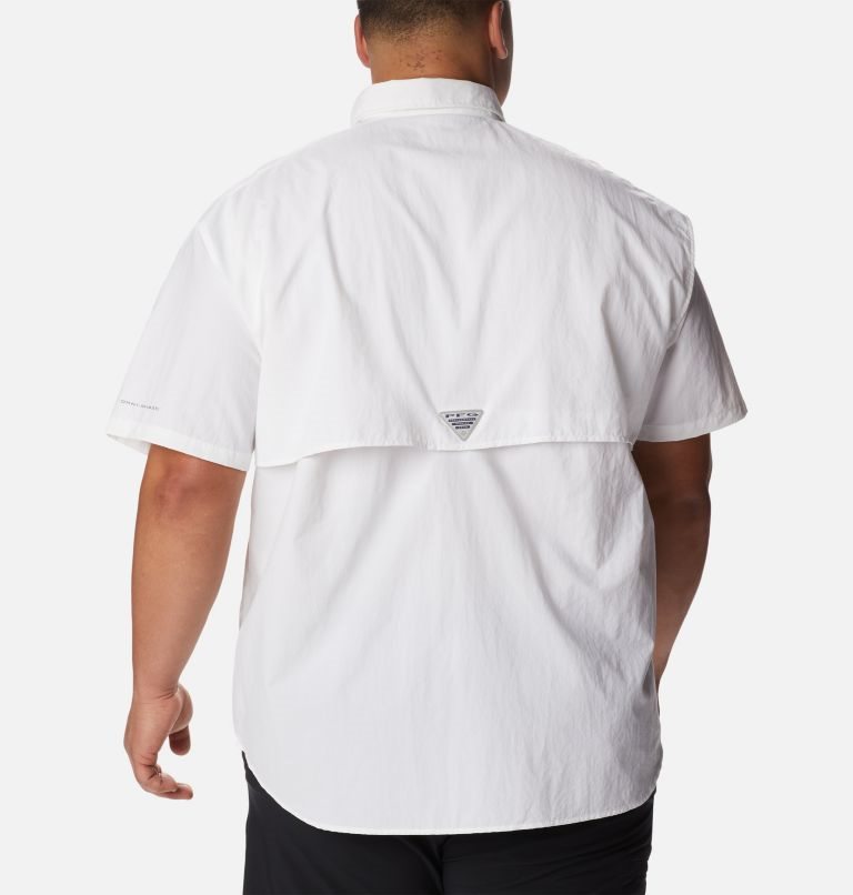 Men's Columbia PFG Bahama II Short Sleeve Shirts White | Plus Size CA-D03CA